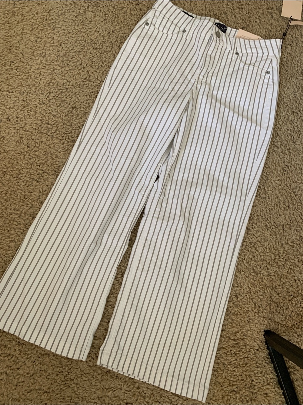 NYDJ Teresa Stripe Wide Leg Ankle hem - sz 6 - new with tags - Picture 5 of 12